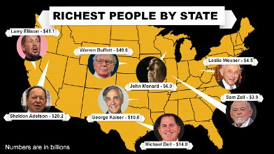Wealthiest person in each state of America named