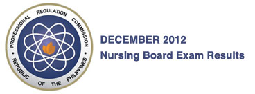 December 2012 Nursing Board Exam Results