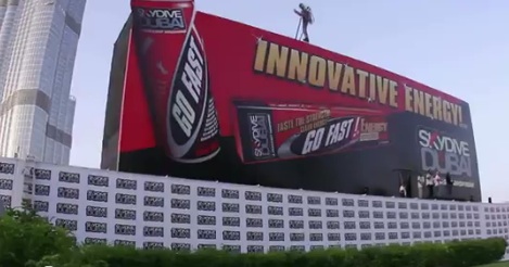 Skydive Dubai unveils the $1.3 billion billboard – “world’s most expensive billboard”