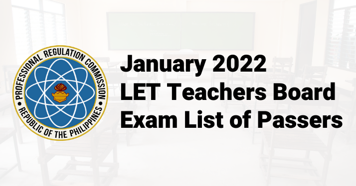PRC RESULTS: January 2022  LET Teacher Board Exam List of Passers | Elementary Level